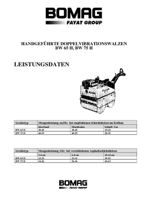 Tandemtrilwalsen Bomag BW 65 H E-Start