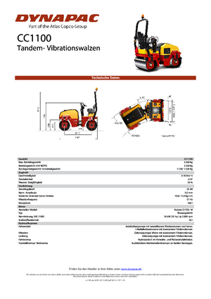 Tandemtrilwalsen Dynapac CC 1100
