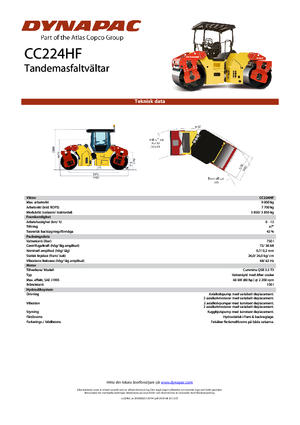 Tandemtrilwalsen Dynapac CC 224 HF