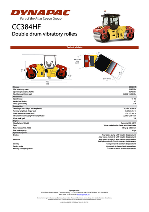 Tandemtrilwalsen Dynapac CC 384 HF