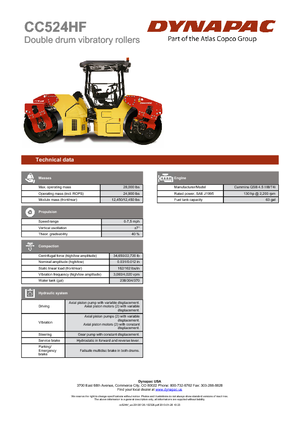 Tandemtrilwalsen Dynapac CC 524 HF