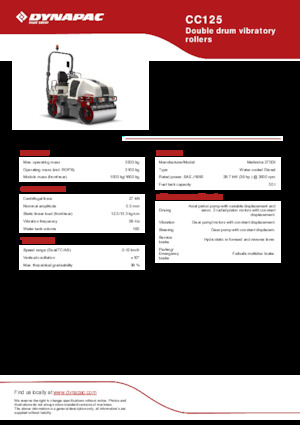 Tandemtrilwalsen Dynapac CC125