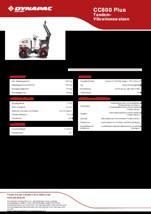 Tandemtrilwalsen Dynapac CC800 Plus
