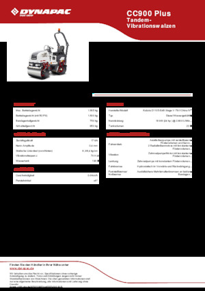 Tandemtrilwalsen Dynapac CC900 Plus