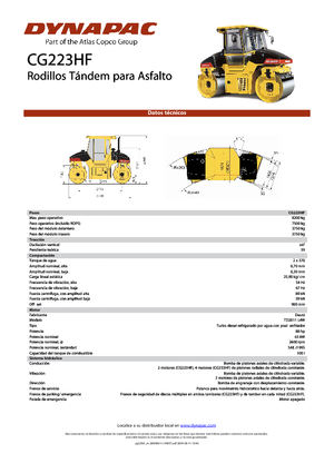 Tandemtrilwalsen Dynapac CG 223 HF
