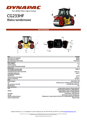 Tandemtrilwalsen Dynapac CG 233 HF