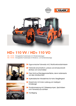Tandemtrilwalsen Hamm HD 110 VV