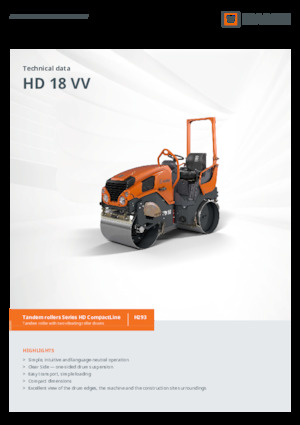 Tandemtrilwalsen Hamm HD 18 VV