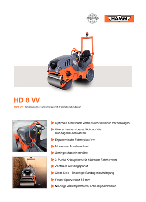 Tandemtrilwalsen Hamm HD 8 VV