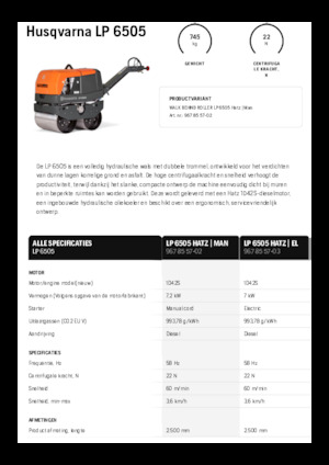 Tandemtrilwalsen Husqvarna LP 6505