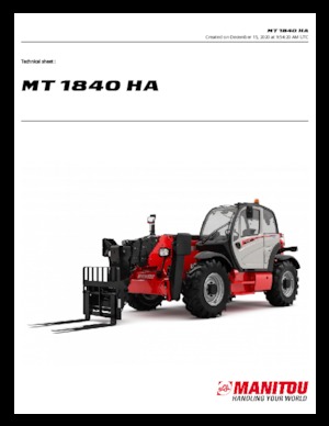 Telescoopladers Manitou MT 1840 HA