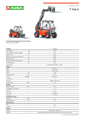Telescoopladers Ausa T 144 H