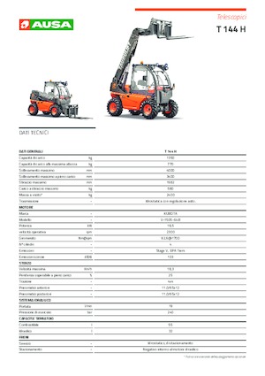 Telescoopladers Ausa T 144 H