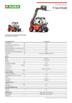 Telescoopladers Ausa T 144 H Plus