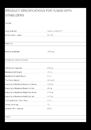 Telescoopladers Caterpillar TL943D With Stabilizers