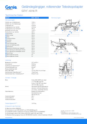 Draaiende verreiker Genie GTH4016R