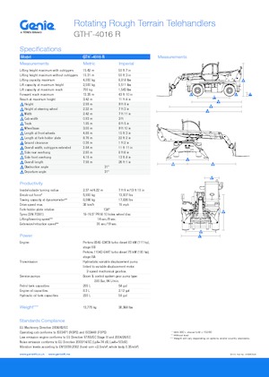 Draaiende verreiker Genie GTH4016R
