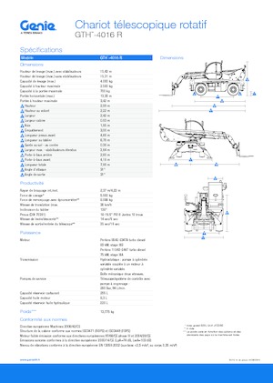 Draaiende verreiker Genie GTH4016R