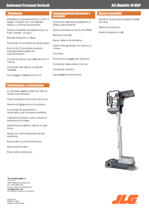 Enkele mast verticale hoogwerkers JLG 10MSP