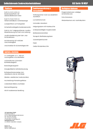 Enkele mast verticale hoogwerkers JLG 10MSP