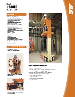 Enkele mast verticale hoogwerkers JLG 1230ES
