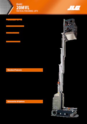 Enkele mast verticale hoogwerkers JLG 20MVL