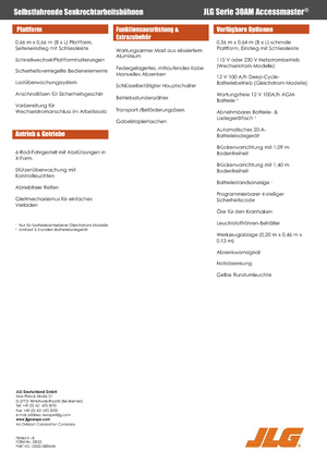 Enkele mast verticale hoogwerkers JLG 30AM