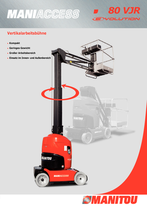 Enkele mast verticale hoogwerkers Manitou 80 VJR