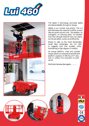 Enkele mast verticale hoogwerkers Bravi Lui 460