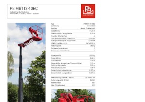 Enkele mast verticale hoogwerkers PB PB MB112-10EC
