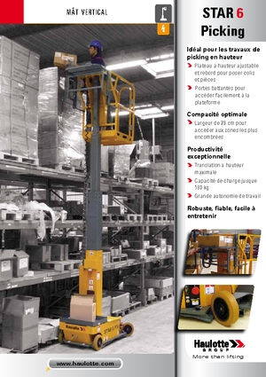 Enkele mast verticale hoogwerkers Haulotte Star 6 P