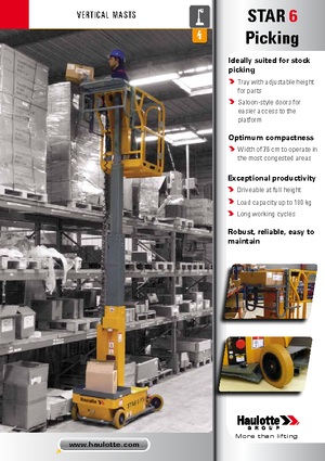 Enkele mast verticale hoogwerkers Haulotte Star 6 P