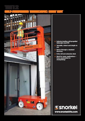 Enkele mast verticale hoogwerkers Snorkel TM12