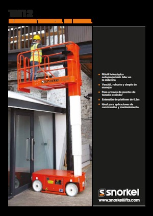 Enkele mast verticale hoogwerkers Snorkel TM12