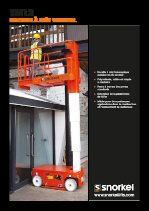 Enkele mast verticale hoogwerkers Snorkel TM12