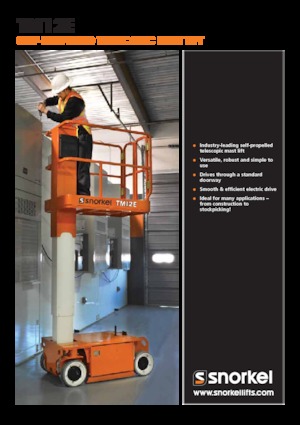 Enkele mast verticale hoogwerkers Snorkel TM12E