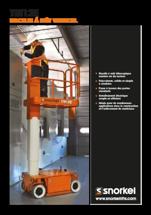 Enkele mast verticale hoogwerkers Snorkel TM12E