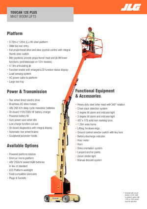 Enkele mast verticale hoogwerkers JLG-Toucan Toucan 12E Plus