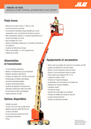 Enkele mast verticale hoogwerkers JLG-Toucan Toucan 12E Plus