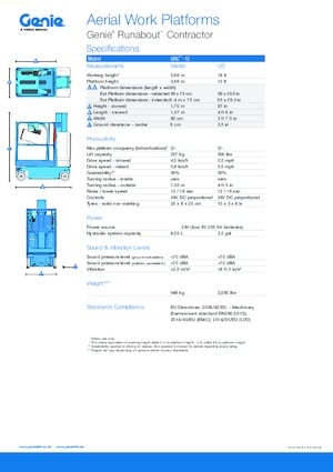 Telescoophoogwerkers op wielen Genie GRC-12 Runabout