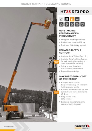 Telescoophoogwerkers op wielen Haulotte HT23 RTJ PRO