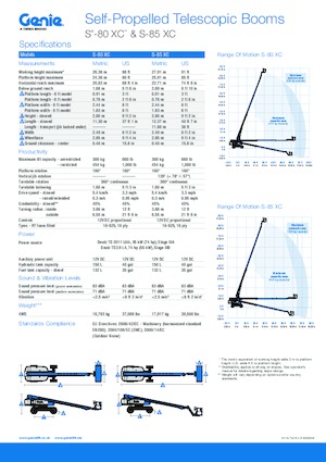 Telescoophoogwerkers op wielen Genie S 85 D