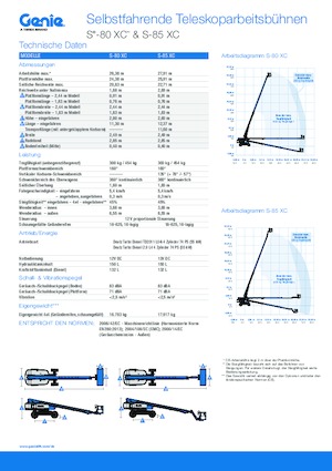 Telescoophoogwerkers op wielen Genie S-85 XC
