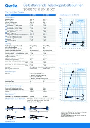 Telescoophoogwerkers op wielen Genie SX-125 XC