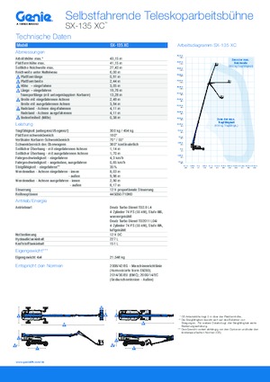 Telescoophoogwerkers op wielen Genie SX-135 XC