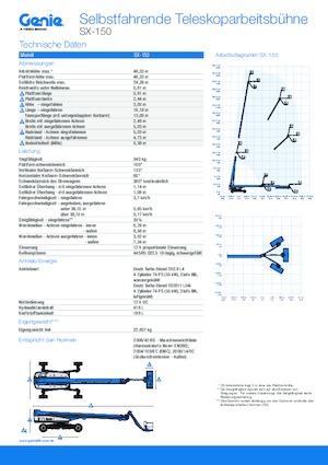 Telescoophoogwerkers op wielen Genie SX-150