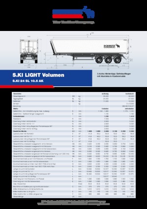 Tipper semi-oplegger Schmitz Cargobull S.KI LIGHT 24 SG 10.5 AK