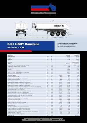 Tipper semi-oplegger Schmitz Cargobull S.KI LIGHT 24 SL 7.2 AK