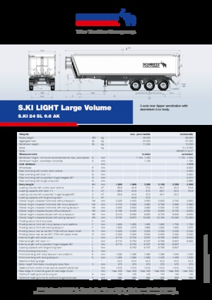 Tipper semi-oplegger Schmitz Cargobull S.KI LIGHT 24 SL 9.6 AK