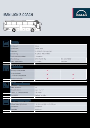 Tourbussen MAN Lion’s Coach